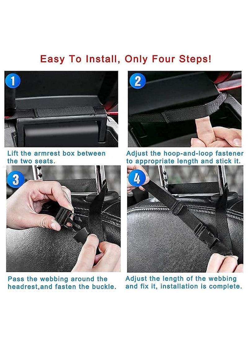 KASTWAVE Car Net Pocket, Large Capacity Storage Bag Hanging Between Seats, Car Front Seat Handbag Holder, Car Storage Bag Suitable for Storing Wallets Mobile Phones Document Bags Tissues Handbags Black  - Image 5