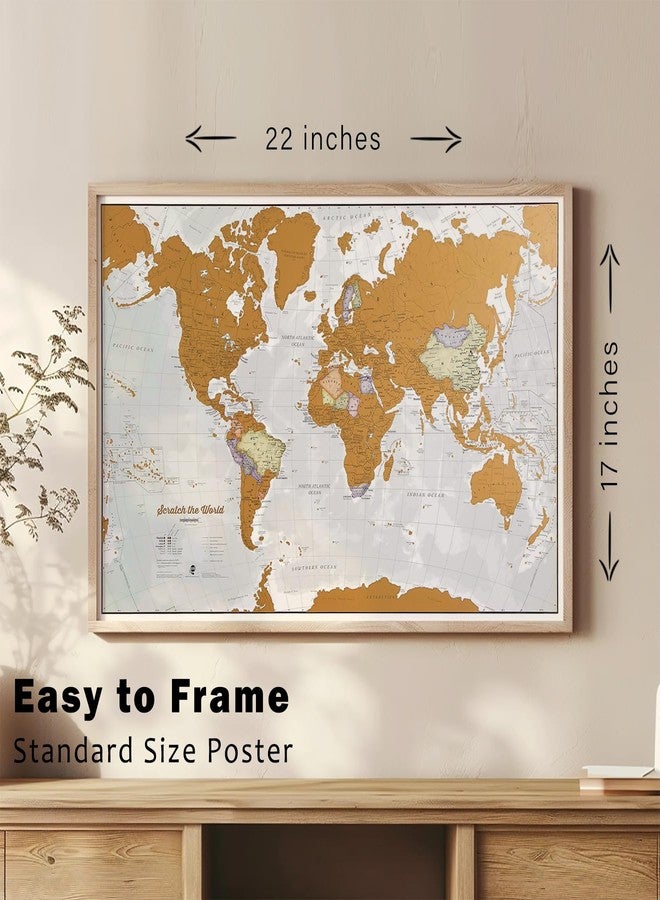 Maps International Scratch Off Map of the World Travel Poster - 17(h) x 22(w) inches - Image 5