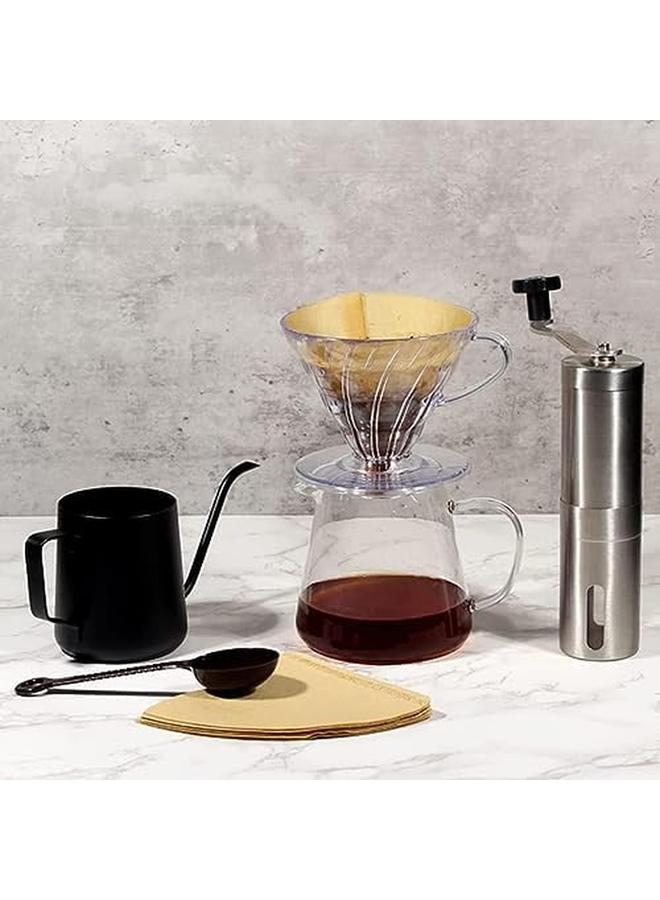 Coffee Filter 100 Pcs Coffee Filter Paper V60 Unbleached Disposable Coffee Filters Paper For Pour Over And Drip Coffee Maker 2 4 Cups