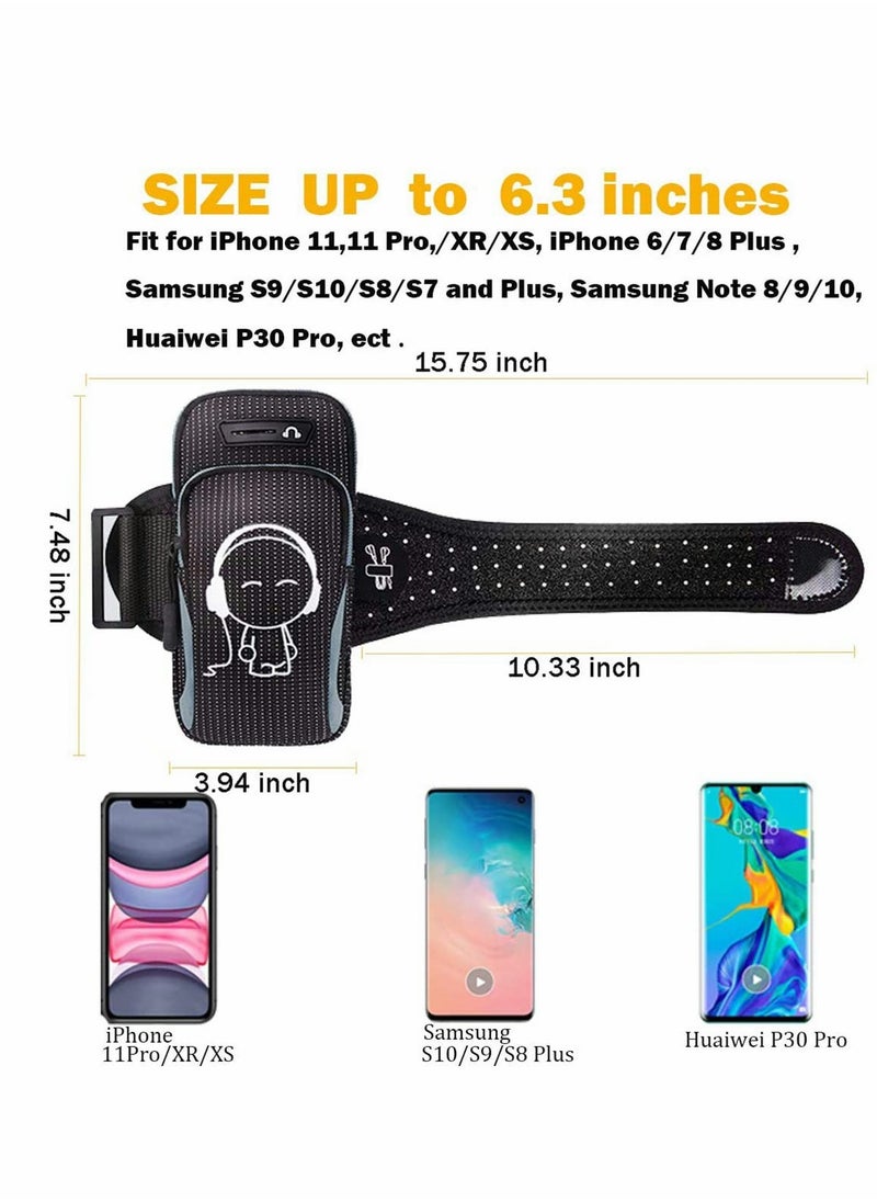Generic - Sporty Phone Armband Holder for Running, Compatible with iPhone and Samsung, Fits Phones Up to 6 Inches, Ideal for Jogging and Workouts - Image 1