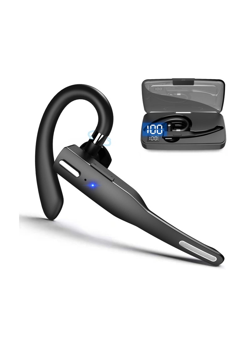 AROAQ Call Noise Reduction Ear-Hanging Wireless Bluetooth Headset Single Ear LED Digital Display - Image 1