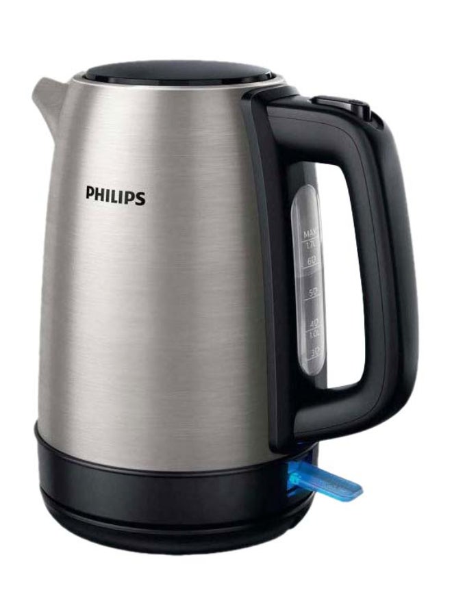Philips Daily Collection Metal Kettle-Spring Lid, Light indicator 1.7 L 2200 W HD9350/92 silver