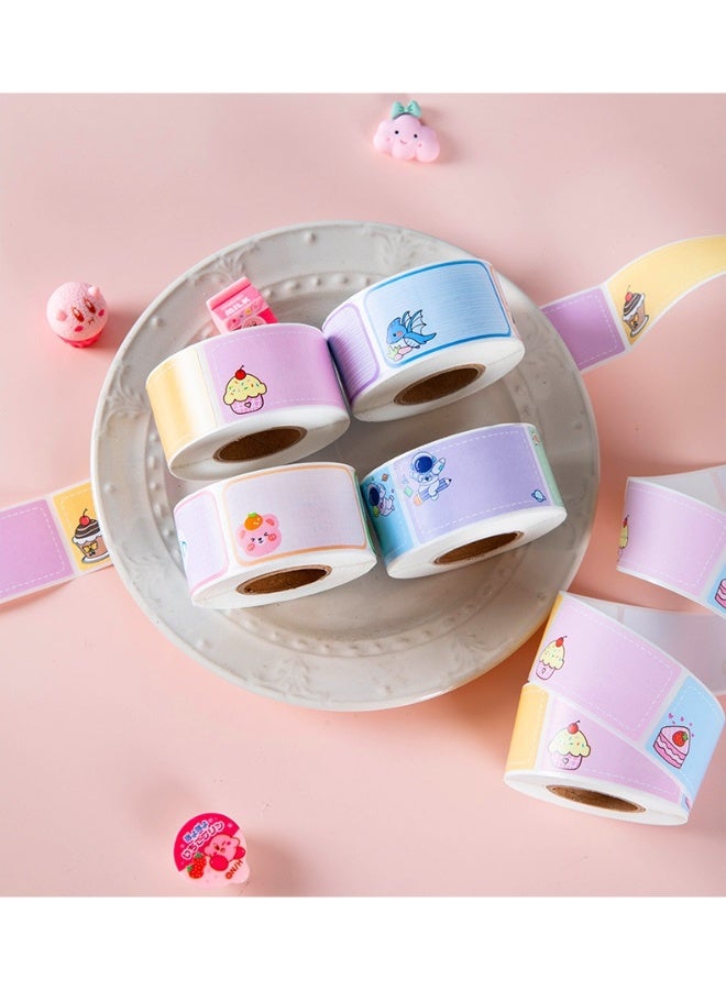 4Pcs Cartoon Name Stickers Handwritten Water Cup Stickers Seamless Waterproof Stickers Classification Labels - Image 1