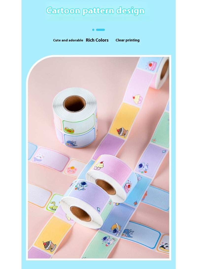 4Pcs Cartoon Name Stickers Handwritten Water Cup Stickers Seamless Waterproof Stickers Classification Labels - Image 3