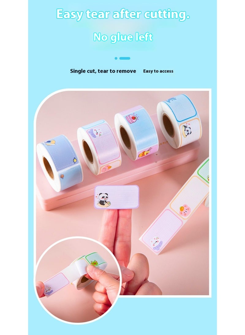 4Pcs Cartoon Name Stickers Handwritten Water Cup Stickers Seamless Waterproof Stickers Classification Labels - Image 5