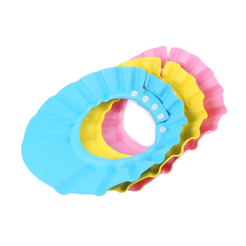 SUNTRADE Shampoo Shower Bathing Protection Bath Cap Adjustable Visor Hat for Toddler Baby Kids ChildrenSet of 3 - Image 2