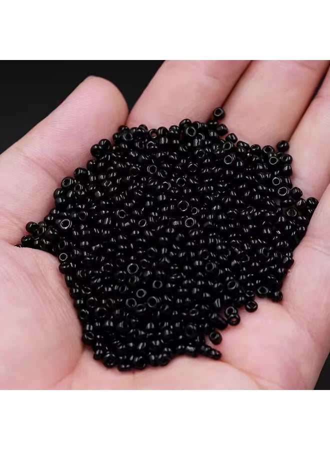 2mm Glass Seed Beads 15g (~865pcs) Black Small Loose Beads for DIY Jewelry Making Bracelets, Necklaces, Anklets & Craft Supplies - Image 2