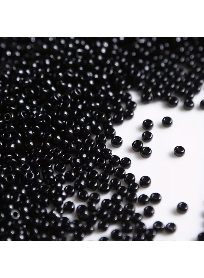 2mm Glass Seed Beads 15g (~865pcs) Black Small Loose Beads for DIY Jewelry Making Bracelets, Necklaces, Anklets & Craft Supplies - Image 4