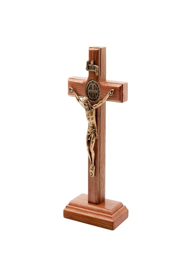 Intercession Wall and Table Wood Cross Crucifix (5 inches - Antique Gold) - Image 2