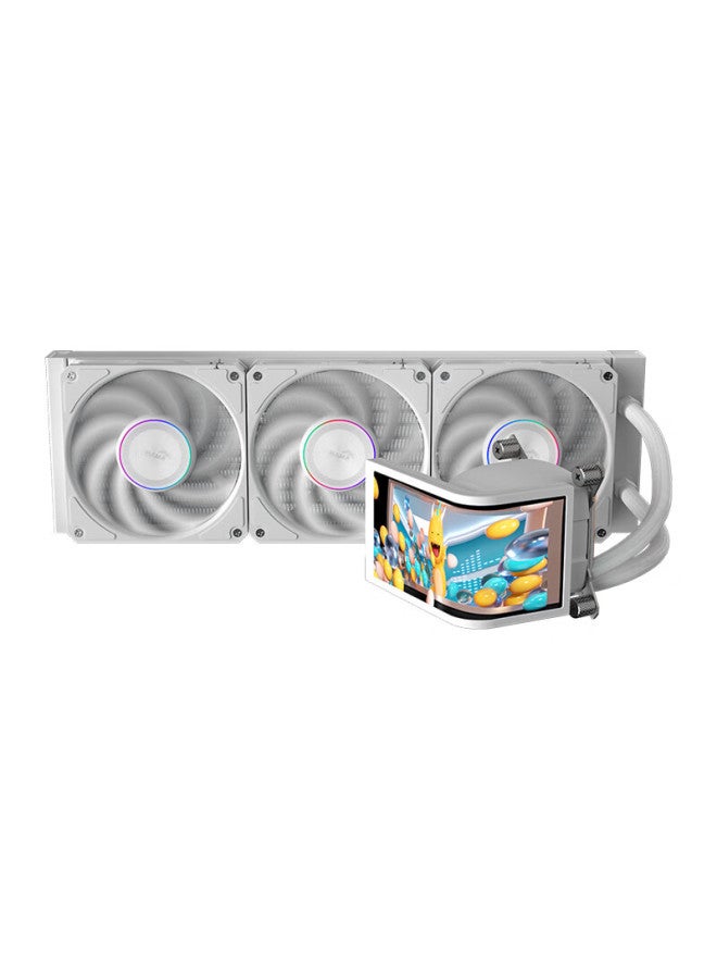 Sama Zw360d Ultra, Phantom White, Curved Screen Water-cooled Cpu Cooler, 360° Rotating Water Cooling Head, 6.8-inch 2k Display, Naked Eye 3d, Lga1851/am5 - Image 4
