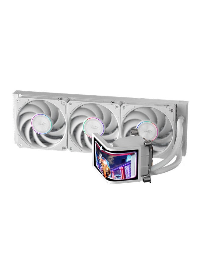 Sama Zw360d Ultra, Phantom White, Curved Screen Water-cooled Cpu Cooler, 360° Rotating Water Cooling Head, 6.8-inch 2k Display, Naked Eye 3d, Lga1851/am5 - Image 2