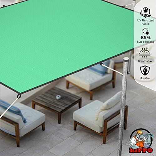 HIPPO Shade Sail with Polyester Band Affordable & Premium 150 GSM Sun Shade UV Block for Outdoor Car Parking (Green, 9.5FTX8FT) - Image 3