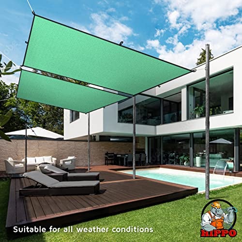 HIPPO Shade Sail with Polyester Band Affordable & Premium 150 GSM Sun Shade UV Block for Outdoor Car Parking (Green, 9.5FTX8FT) - Image 5