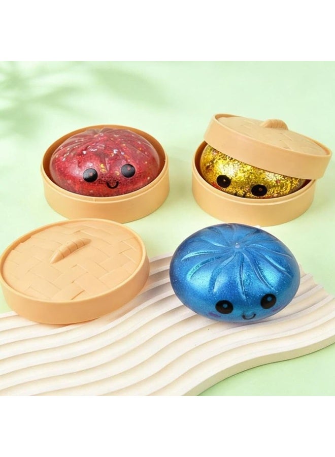 جِيجل جوي جليتر الكعكة Squishy - عشوائي الكعكة Squishy مربع الغموض ، لعبة 10 ألوان الكعكة Squishy ، كرات الإغاثة من الإجهاد المفاجأة الملونة مع البخار إعادة الاستخدام الرد الضغط لهدايا المكتب المنزلي (Random-2PCS) - Image 3