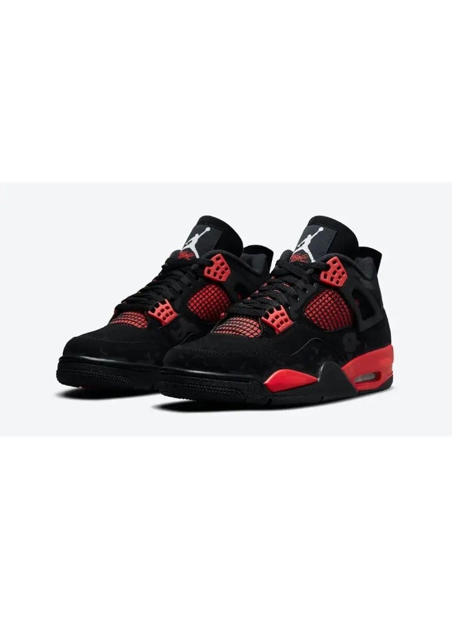 Air Jordan 4 Red Thunder mma Shoes for Boys - Red/ Black