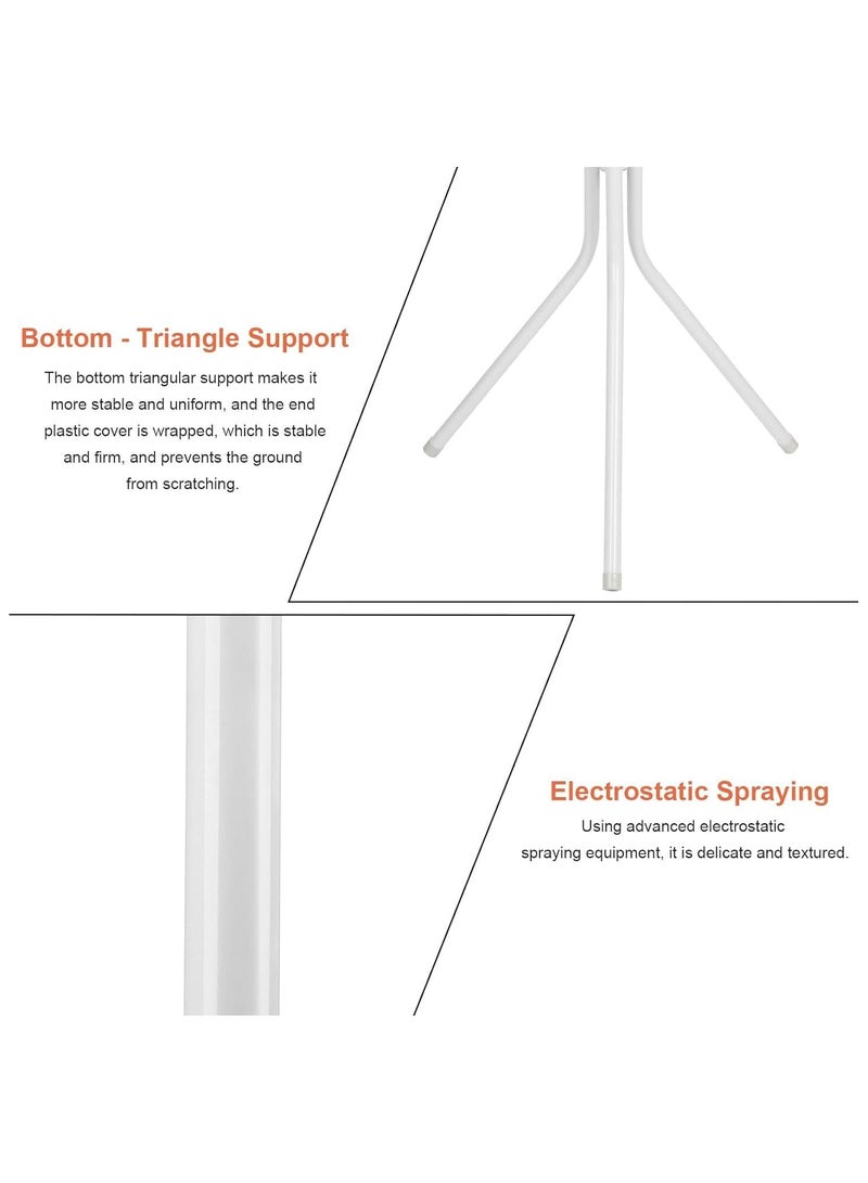 MARKQ Clothes Hanging Stand with 12 hooks Coat Rack for Hat Handbag Scarf Abaya Hijabs Jacket Umbrella Entryway Bedroom Hallway Dormitory Office Cloth Stand Rack, White  - Image 4