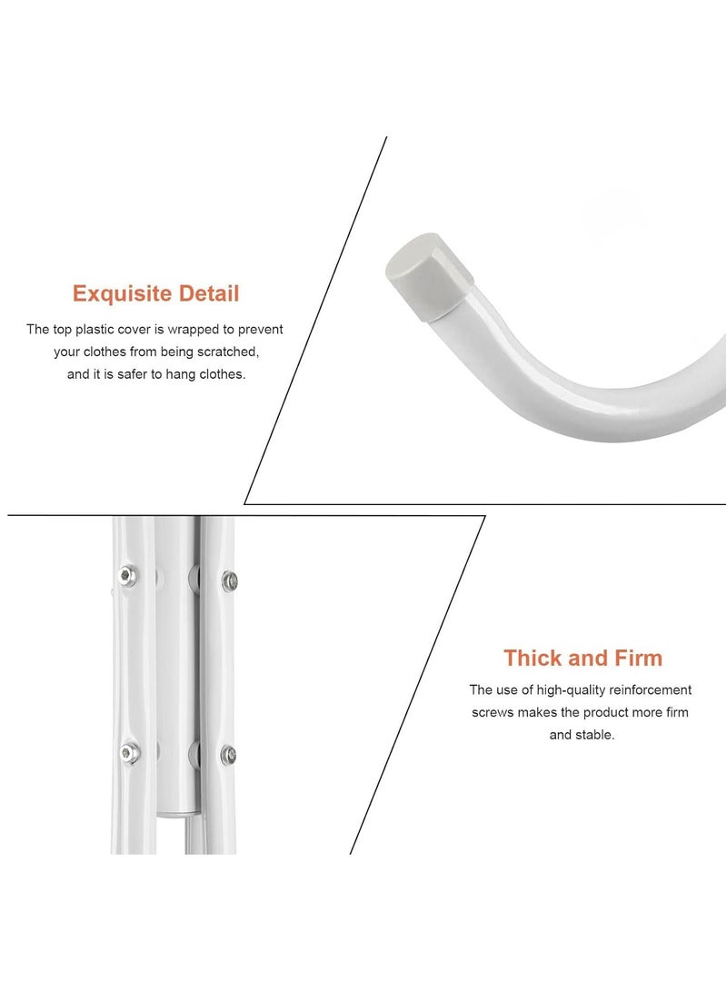 MARKQ Clothes Hanging Stand with 12 hooks Coat Rack for Hat Handbag Scarf Abaya Hijabs Jacket Umbrella Entryway Bedroom Hallway Dormitory Office Cloth Stand Rack, White  - Image 5