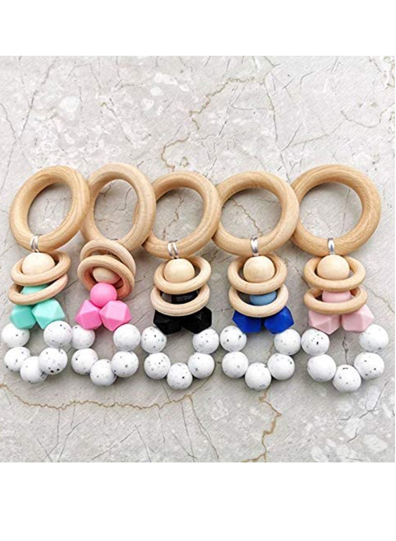KASTWAVE Puzzle Molar Toy Puzzle Toy Wooden Bead Toy String Beads Baby Room Hanging Decorations Child Pendant Photo Prop Toys for Children - Image 2