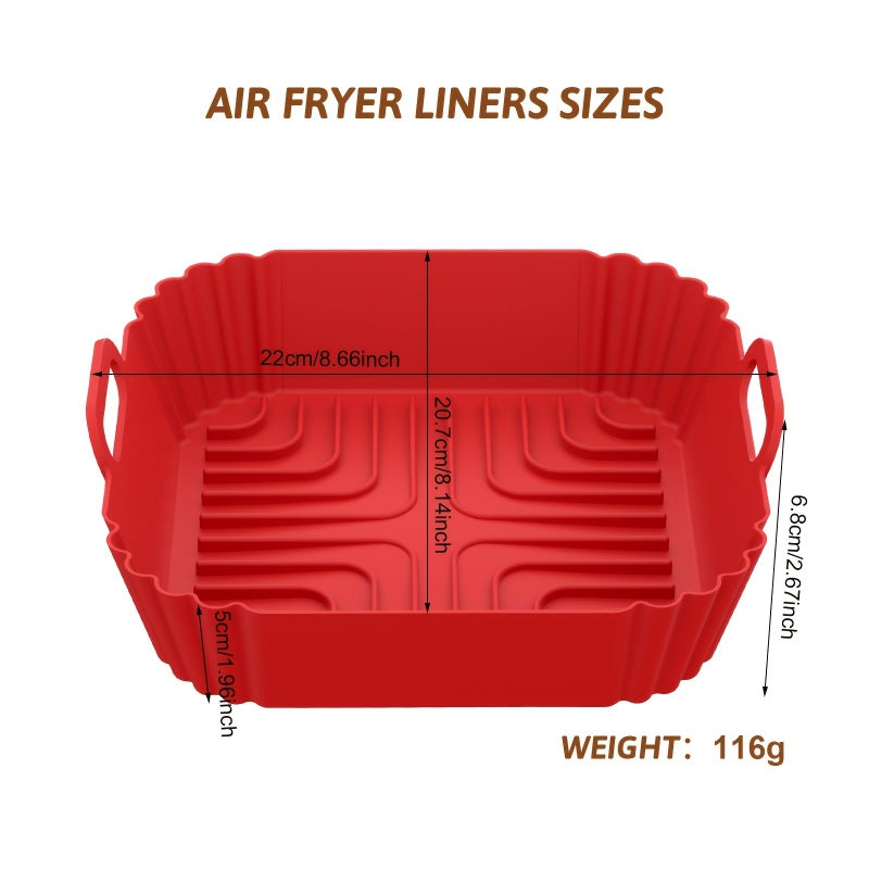 Blue Silicone Rectangular Baking Tray for Air Fryers Non Stick Reusable - Image 2