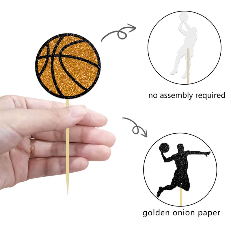 Moitkptt 24Pcs Basketball Cupcake Toppers for Basketball Party Decorations  Basketball Player Cupcake Toppers  Basketball Theme Baby Shower Party Decorations (Player)  BAK001 - Image 3