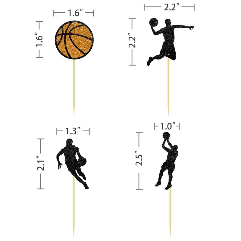 Moitkptt 24Pcs Basketball Cupcake Toppers for Basketball Party Decorations  Basketball Player Cupcake Toppers  Basketball Theme Baby Shower Party Decorations (Player)  BAK001 - Image 2