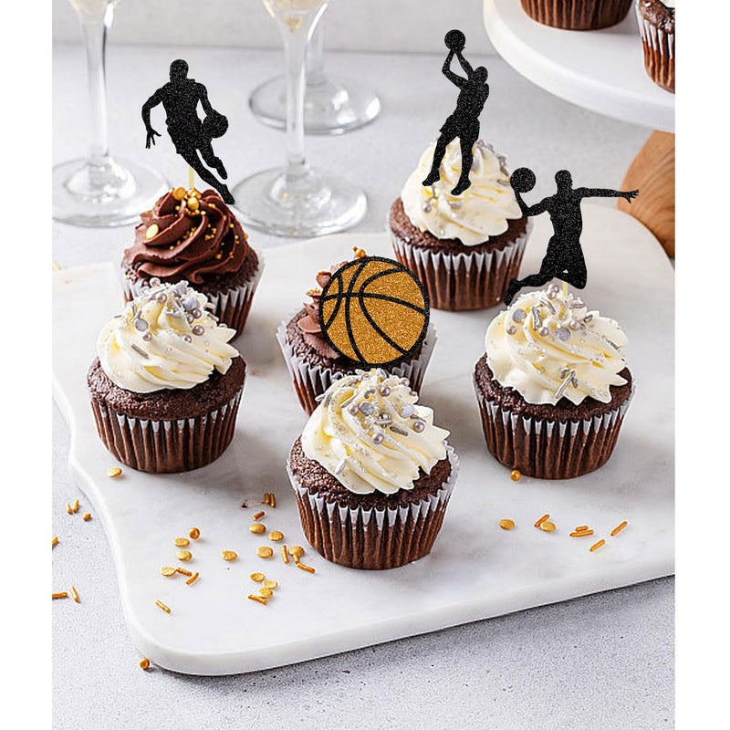 Moitkptt 24Pcs Basketball Cupcake Toppers for Basketball Party Decorations  Basketball Player Cupcake Toppers  Basketball Theme Baby Shower Party Decorations (Player)  BAK001 - Image 5