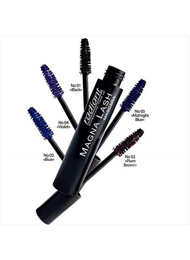 RADIANT PROFESSIONAL MAKE UP / HELLENICA - Radiant Professional Magna Lash Mascara, Volume and Curl, Silicone Brush, Deep Color, Smudge Proof, Lengthening Lashes, Cruelty Free, Natural Wax For Healthy Eyelashes, 0.43 ounces, Black - Image 1