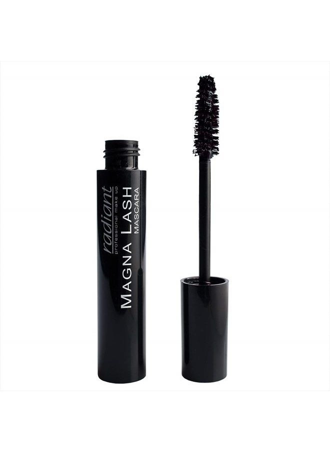 RADIANT PROFESSIONAL MAKE UP / HELLENICA - Radiant Professional Magna Lash Mascara, Volume and Curl, Silicone Brush, Deep Color, Smudge Proof, Lengthening Lashes, Cruelty Free, Natural Wax For Healthy Eyelashes, 0.43 ounces, Black - Image 1