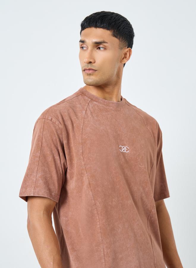 Styli Sew Panelled Acid Wash Jersey T-Shirt - Image 1