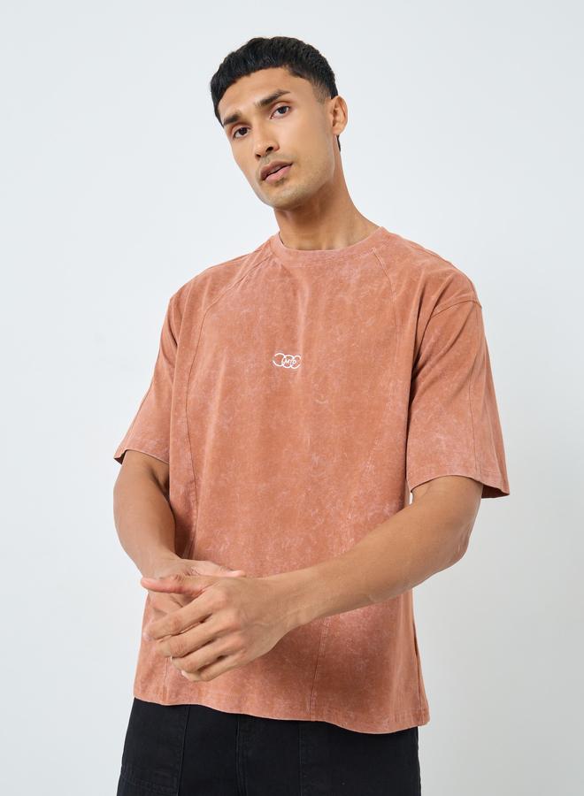Styli Sew Panelled Acid Wash Jersey T-Shirt - Image 3