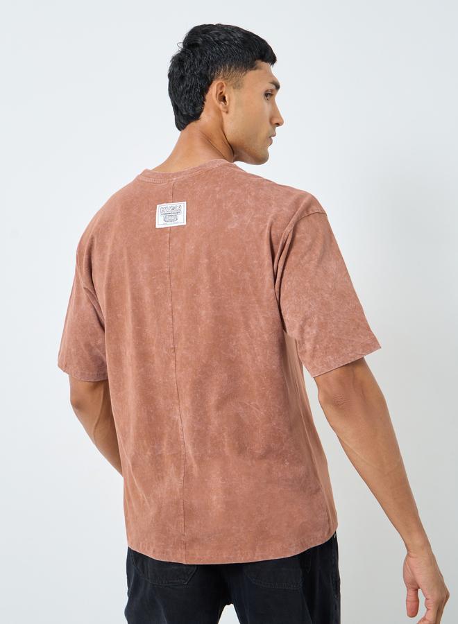 Styli Sew Panelled Acid Wash Jersey T-Shirt - Image 5