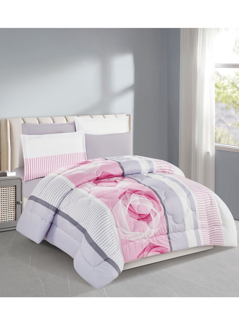 Stargold Super Soft Printed Comforter, 6pcs Set, Microfiber High-Quality Fabric, Stylish and Premium Design, Durable, Ideal For Home Bedroom 240X220CM  - Image 1