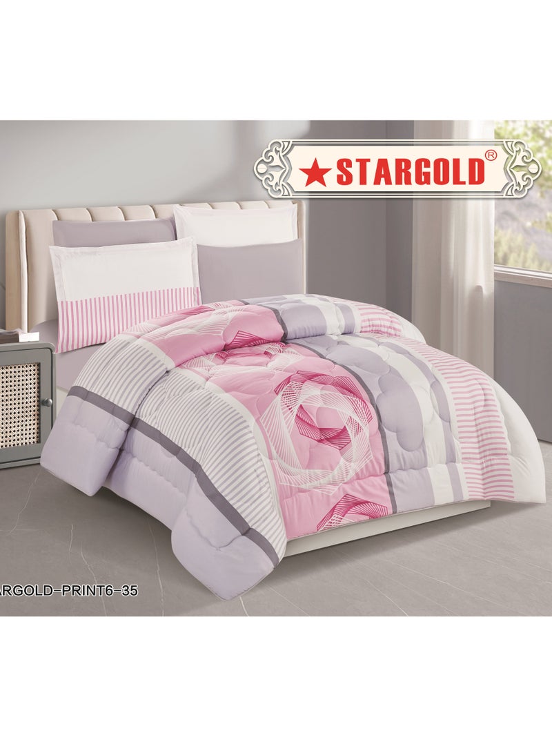 Stargold Super Soft Printed Comforter, 6pcs Set, Microfiber High-Quality Fabric, Stylish and Premium Design, Durable, Ideal For Home Bedroom 240X220CM  - Image 2