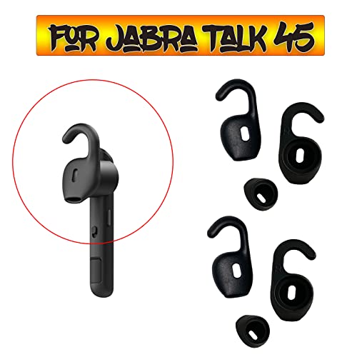 ARCADORA 6 Pack Silicone Eargels, Earhook Black, Eargels Earbuds Tips for Jabra Talk 45/ for Stealth/for Boost Bluetooth Headset Headphone Earphones Accessories Pack - Image 2