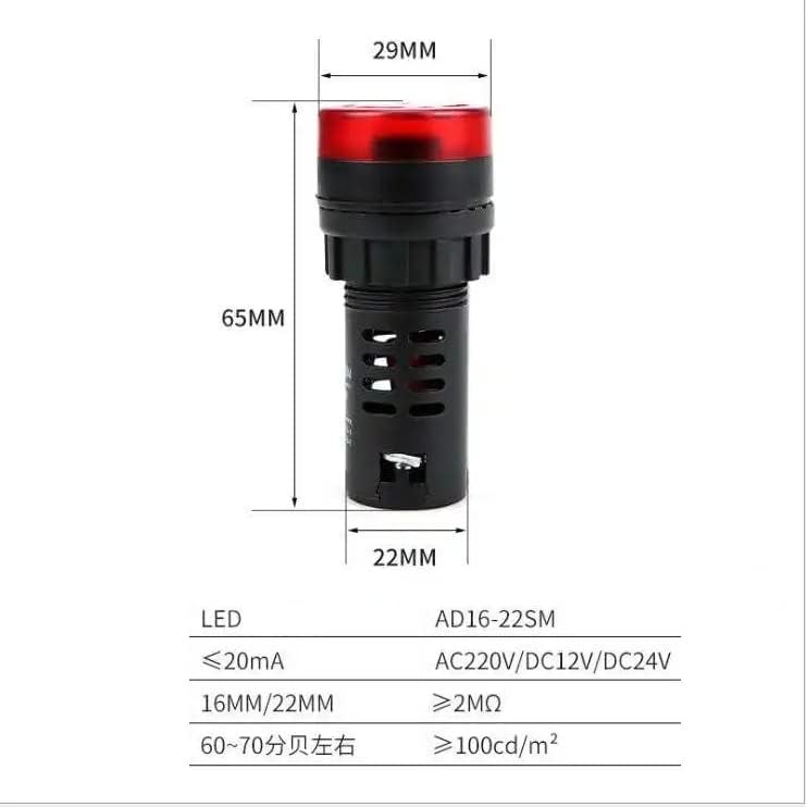CentIoT - AD16-22SM - LED Active Buzzer Beep Alarm - Flash Signal Indicator Light - AC DC 22mm (12V, Red) - Image 5