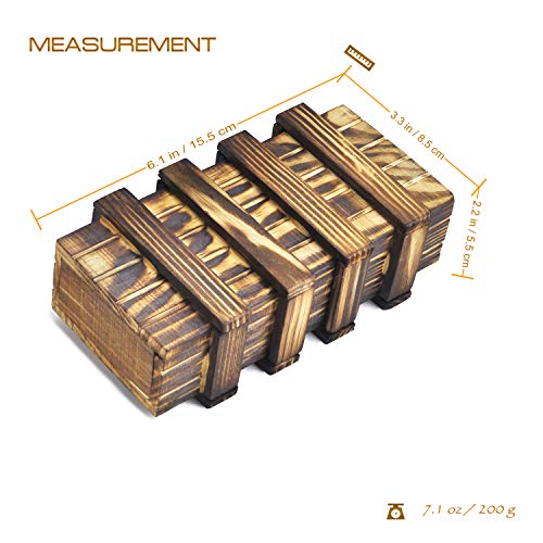 KAILIMENG Puzzle Box, Secret Magic Box with 2 Hidden Compartments Drawers for Coin Money - Brain Teaser Trick Box 3D Wooden Puzzle for Adults - Image 4