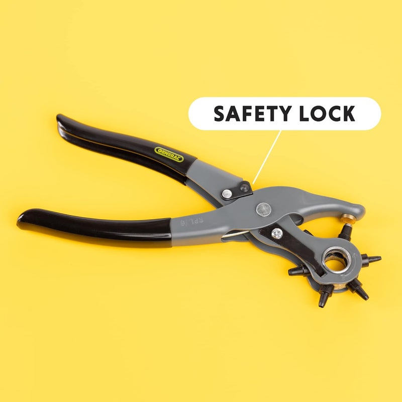General Tools Leather Hole Punch Tool - 6 Multi-Hole Sizes for Leather, Rubber, & Plastic - Hobbies & Crafts 8.5 inches - Image 5