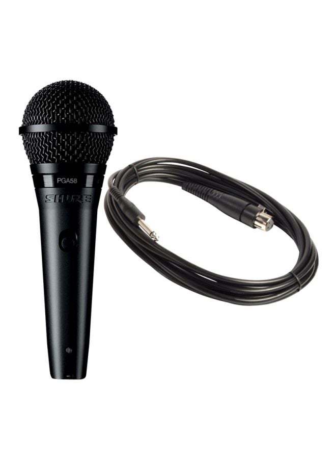 شور ميكروفون كاريوكي محمول باليد مع كابل XLR PGA58-XLR-E أسود - Image 1