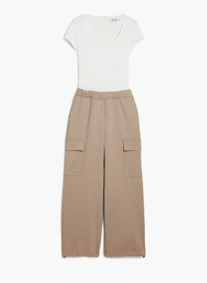 DESIGUAL Beige Cargo Jumpsuit for Women | Best Price UAE
