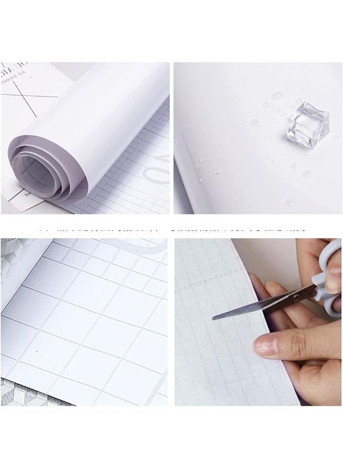 DELGREEN 1 Roll, White Glossy Contact Paper, Self-Adhesive Removable PVC Wallpaper, Peel And Stick Wallpaper, Suitable for Kitchen Bedroom Living Room Countertop Furniture, Decoration Wallpaper 40X500cm - Image 2