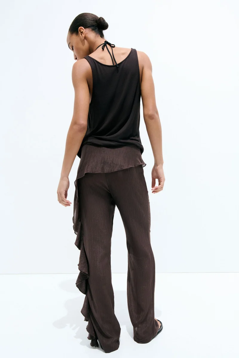 H&M Flounced crinkled trousers