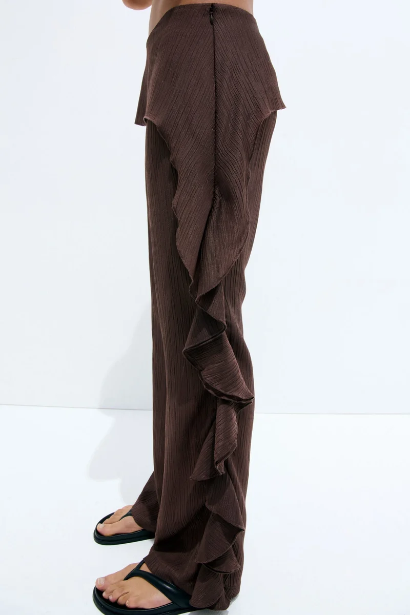 H&M Flounced crinkled trousers