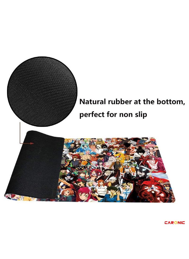 Large Gaming Mouse Pad with Superior Micro Weave Cloth Extended Desk Mousepad with Stitched Edges Non-Slip Base Water Resist Keyboard Pad For Gamer And Office Home Anemi 1