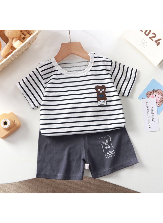 New Children's Wear Short-sleeved Suit Children's Short-sleeved Shorts Girls' Summer One-piece Boys' T-shirt Two-piece Baby Clothes