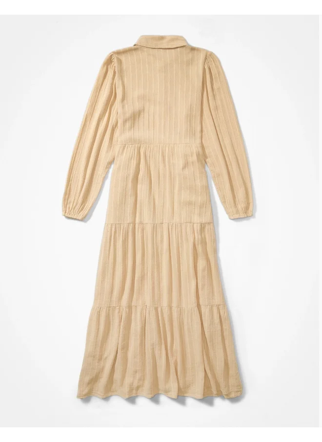 American Eagle AE Button-Up Midi Shirt Dress