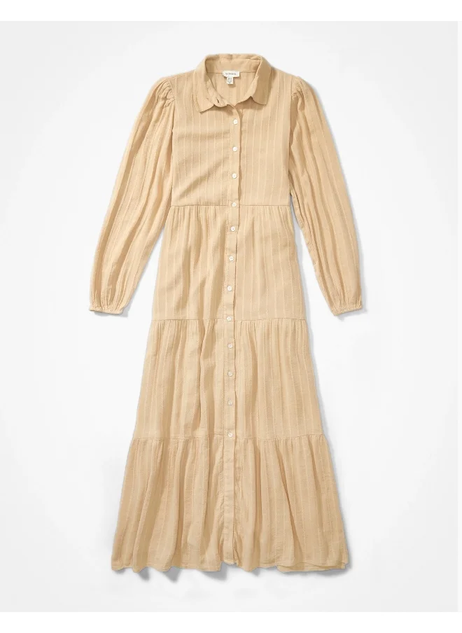 American Eagle AE Button-Up Midi Shirt Dress