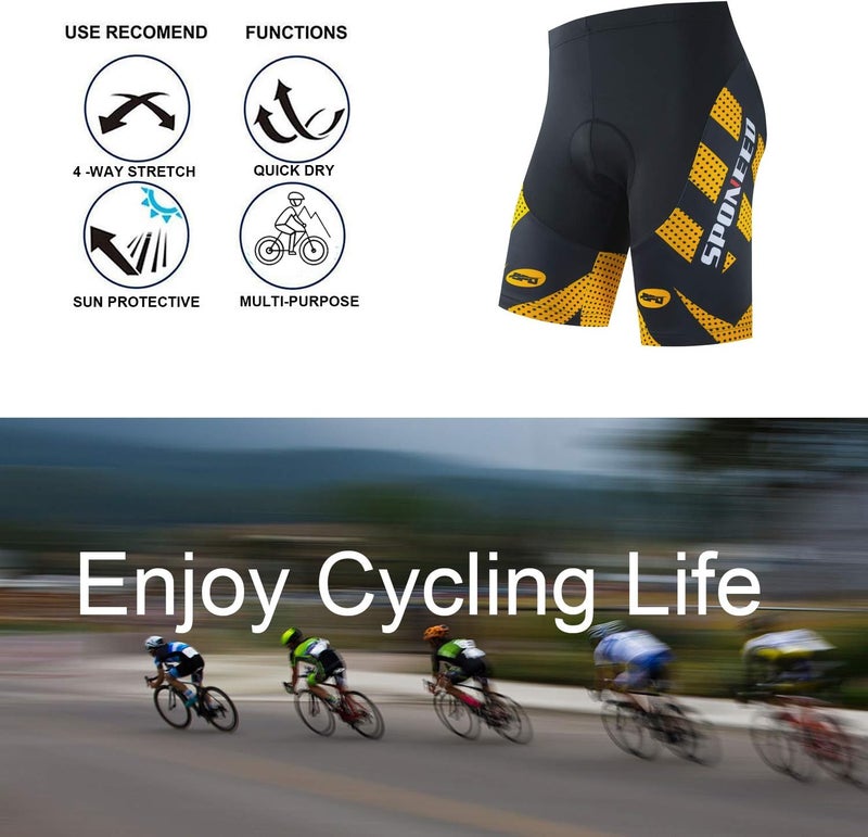 sponeed Men's Cycling Padded Shorts Men Bike Short Pants Cycle Spandex Tights Biking Wear - Image 2