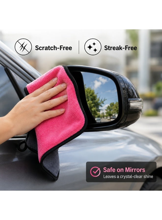 (3 Pcs) Microfiber Car Cleaning Car Towel Microfiber Cleaning Cloth 30x30 cm – Multipurpose Towel for Washing, Drying & Polishing – Lint-Free, Scratch-Free for Car, Home & Morewel 30x30 cm – Double-Sided Lint Free Streak Free Absorbent Cloth for Kitchen, Glass & Screens | Reusable, Scratch-Free Bundle - Image 5