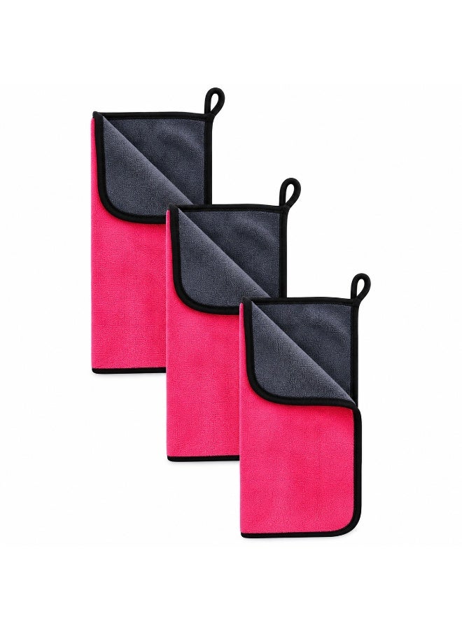 (3 Pcs) Microfiber Car Cleaning Car Towel Microfiber Cleaning Cloth 30x30 cm – Multipurpose Towel for Washing, Drying & Polishing – Lint-Free, Scratch-Free for Car, Home & Morewel 30x30 cm – Double-Sided Lint Free Streak Free Absorbent Cloth for Kitchen, Glass & Screens | Reusable, Scratch-Free Bundle - Image 1