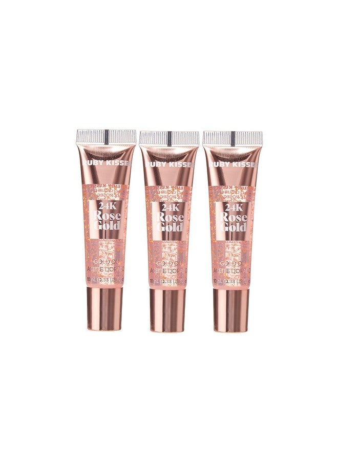 روبي كيسيز ملمع شفاه زيتي من روبي كيسز 24 قيراط ذهبي (6 قطع، ذهبي وذهبي وردي) - Image 3